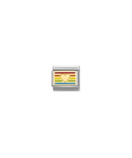 Nomination Composable Classic Rainbow Heart Flag Acessório de Joia Link 030263/24