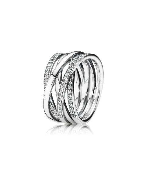 Pandora Entwining Silver Joia Anel Mulher 190919CZ
