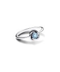 Pandora Birthstone March Eternity Circle Joia Anel Mulher 192993C03