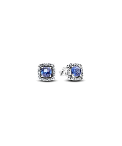 Pandora Sparkling Square Blue Halo Joia Brincos Mulher 293551C01