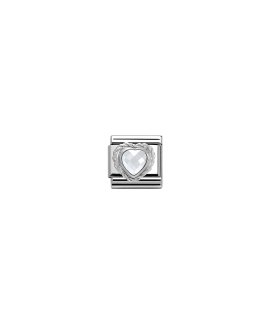 Nomination Heart-Shaped Faceted White Stone Acessório de Joia Link Mulher 330603/010