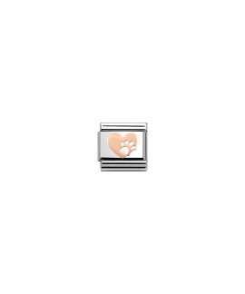 Nomination Composable Rose Gold Heart With Paw Acessório de Joia Link Mulher 430104/12