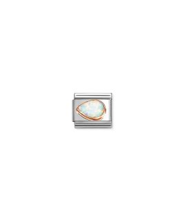 Nomination Composable Classic White Opal Drop Left Link Mulher 430513/07