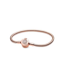 Pandora Rose Moments Sparkling Crown O Snake Joia Pulseira Mulher 589046C01