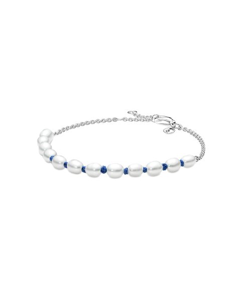 Pandora Freshwater Pearl Blue Cord Joia Pulseira Mulher 591689C01