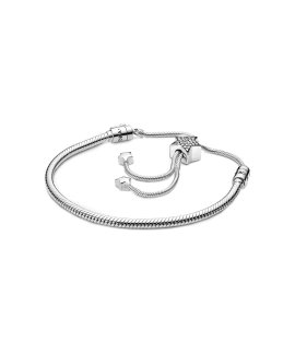 Pandora Moments Pavé Star and Snake Chain Joia Pulseira Mulher 598528C01-2