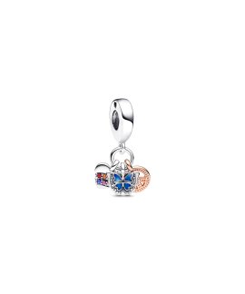 Pandora Rainbow Heart, Butterfly and Peace Joia Conta Pendente Pulseira Mulher 782572C01