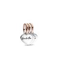 Pandora Two-tone Splittable Family Generation of Hearts Joia Conta Pendente Pulseira Mulher 782648C00