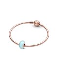 Pandora Rose Matte Blue Murano Glass Joia Conta Mulher 789420C00