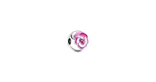 Pandora Pink Pansy Flower Clip Charm 790772C01