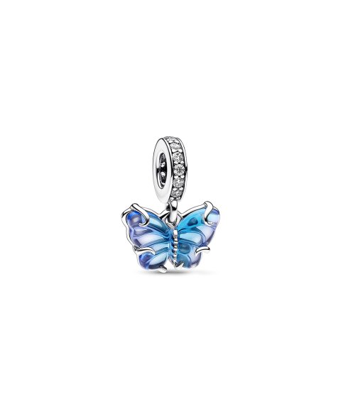 Pandora Blue Murano Glass Butterfly Joia Conta Pendente Pulseira Mulher 792698C01