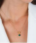 Portugal Jewels Conta de Viana em Ouro 19,2Kt com Malaquite Joia Colar Mulher ANCT01350G