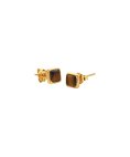 Hot Diamonds Gem Square Tigers Eye Joia Brincos Mulher DE792