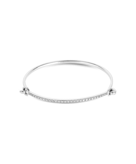 One Silver Frost Crystal Joia Pulseira Bangle Mulher OJSFB02S