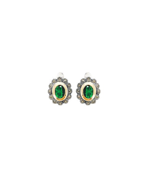 Portugal Jewels Verde Marcassites Joia Brincos Mulher SEMC00278G