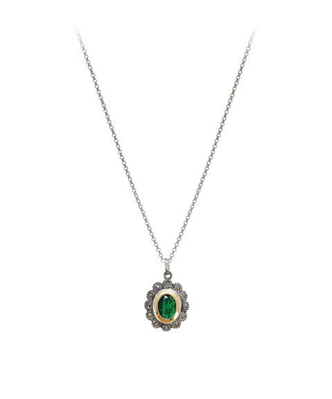 Portugal Jewels Verde Marcassites Joia Colar Mulher SNMC00180G