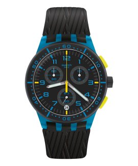 Swatch Chrono Plastic Blue Tire Relógio Cronógrafo Homem SUSS402