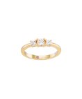 Unike Jewellery Mia Rose 3 Stones Gold Joia Anel Mulher UK.AN.1204.0487
