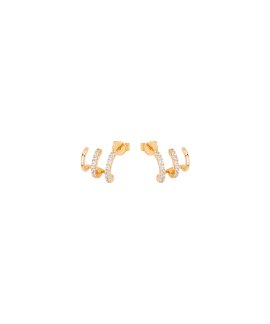 Unike Jewellery Classy 3 Lines Shiny Joia Brincos Mulher UK.BR.1204.0163