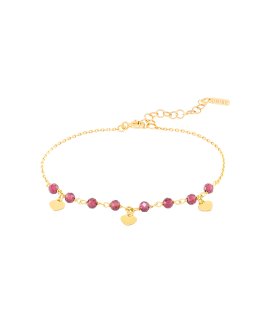 Unike Jewellery Winter Gold Heart and Beads Joia Pulseira Mulher UK.PU.0117.0147